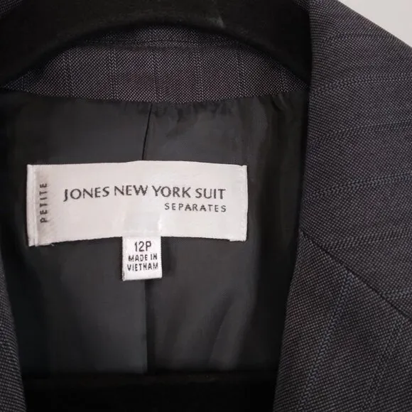 NWT Jones New York Suit Regal Charm Blazer Gray Jacket Size 12P