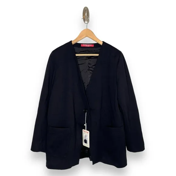 NWT Marina Rinaldi Sport Black Single Button Blazer Suit Jacket Coat Medium
