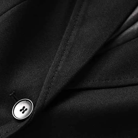 One Button Black Pantsuit Fitted Blazer   Mid-High Rise Trousers Pantsuit Suit Formal Wear