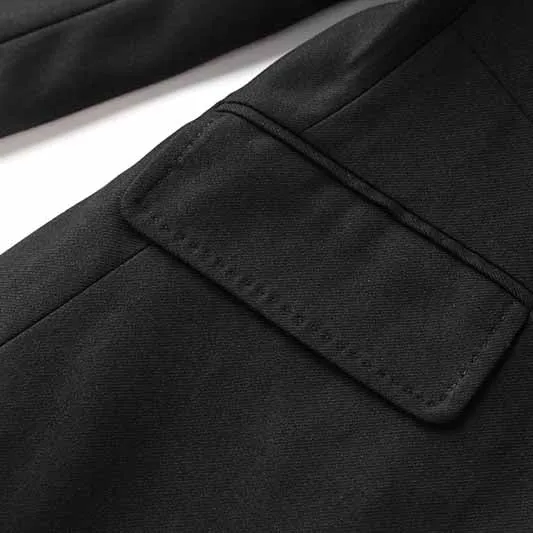One Button Black Pantsuit Fitted Blazer   Mid-High Rise Trousers Pantsuit Suit Formal Wear