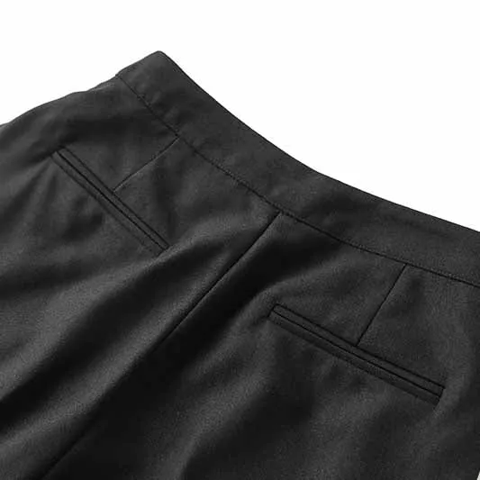 One Button Black Pantsuit Fitted Blazer   Mid-High Rise Trousers Pantsuit Suit Formal Wear