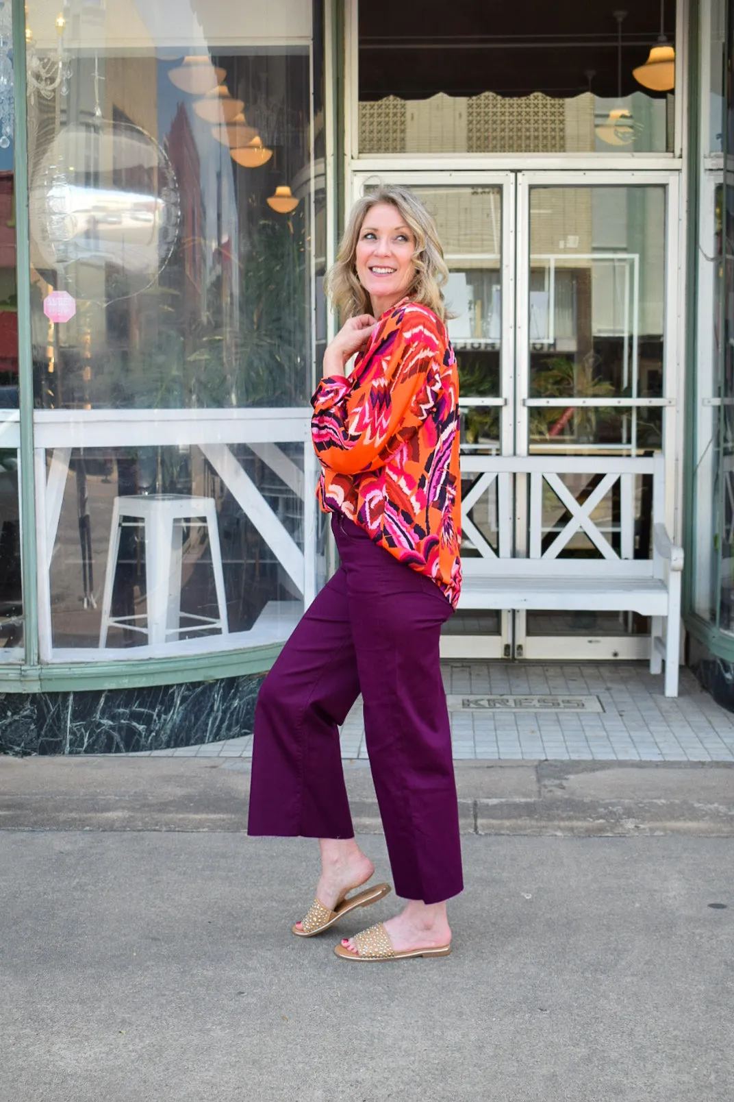 ORANGE CRUSH SATIN BLOUSE