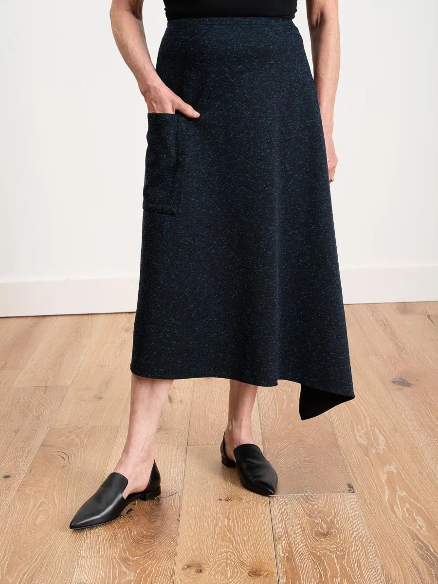 origami skirt  - black/blue multi
