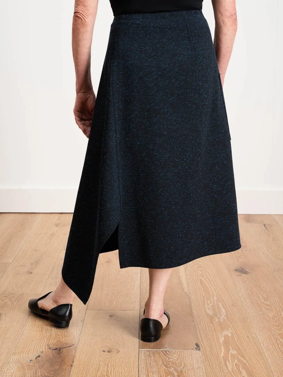 origami skirt  - black/blue multi