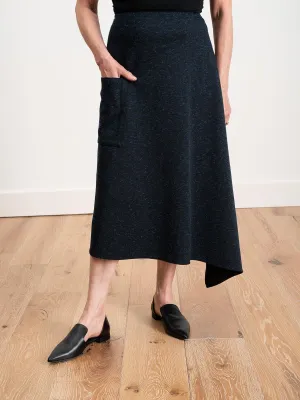 origami skirt  - black/blue multi