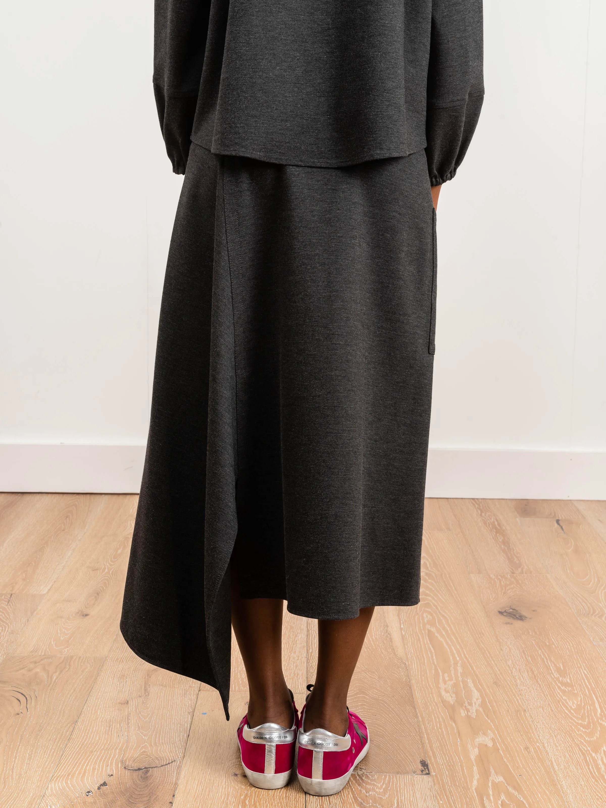 origami skirt - dark heather grey