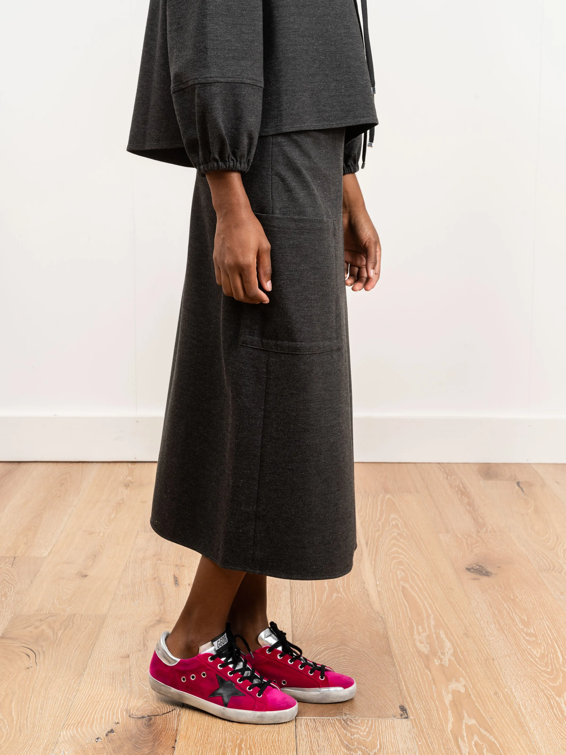 origami skirt - dark heather grey