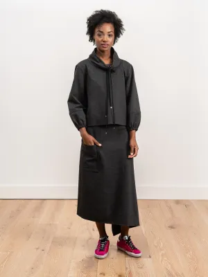 origami skirt - dark heather grey