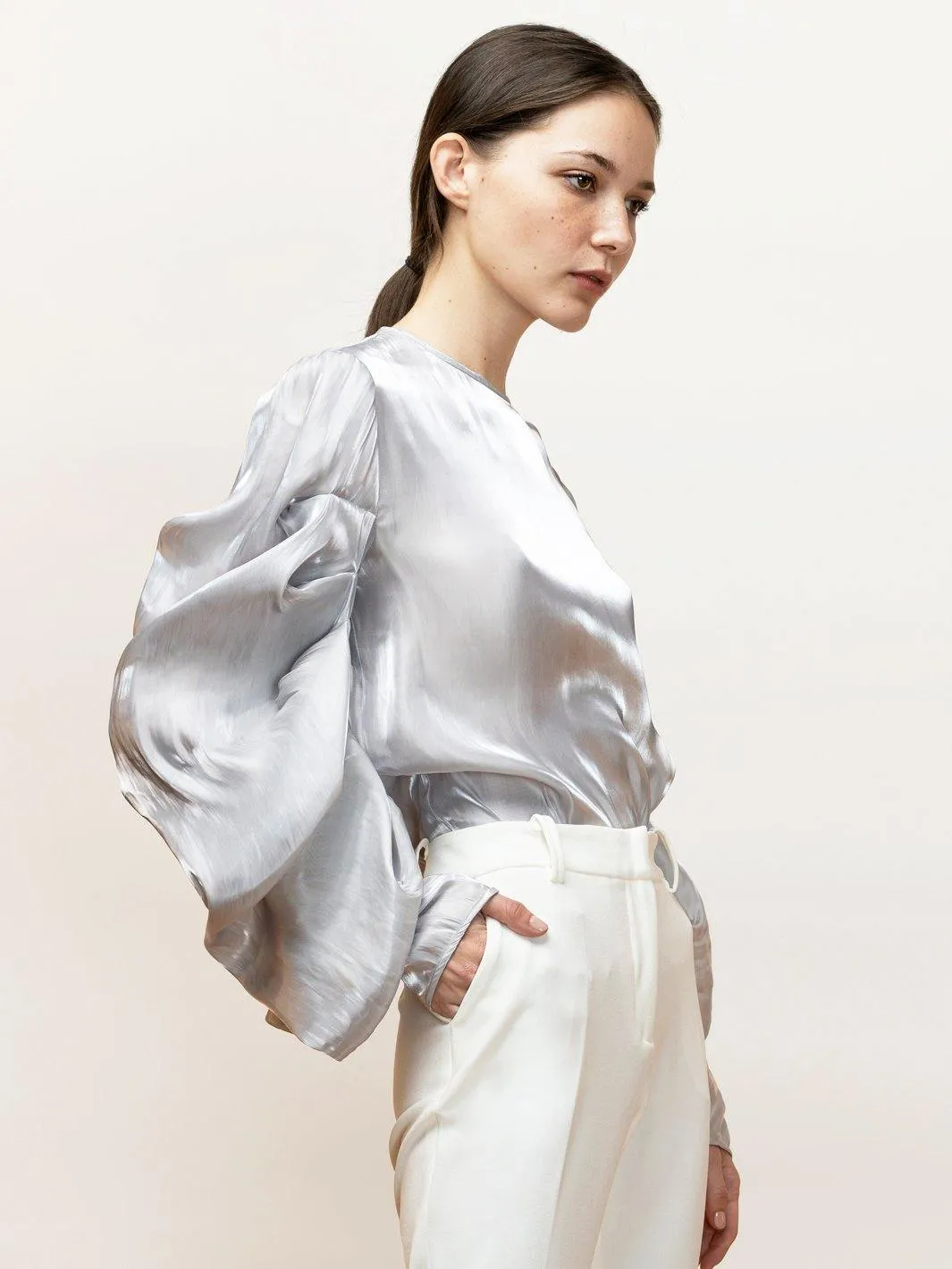 Ortensia | Liquid Radiance: Draped Evening Blouse
