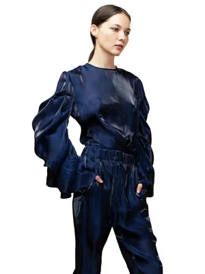 Ortensia | Liquid Radiance: Draped Evening Blouse