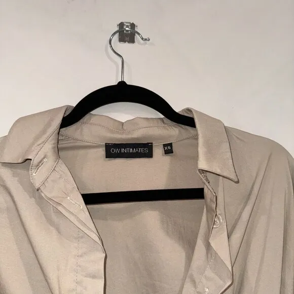 OW Collection Ella Shirt Dress - Size XS Tan