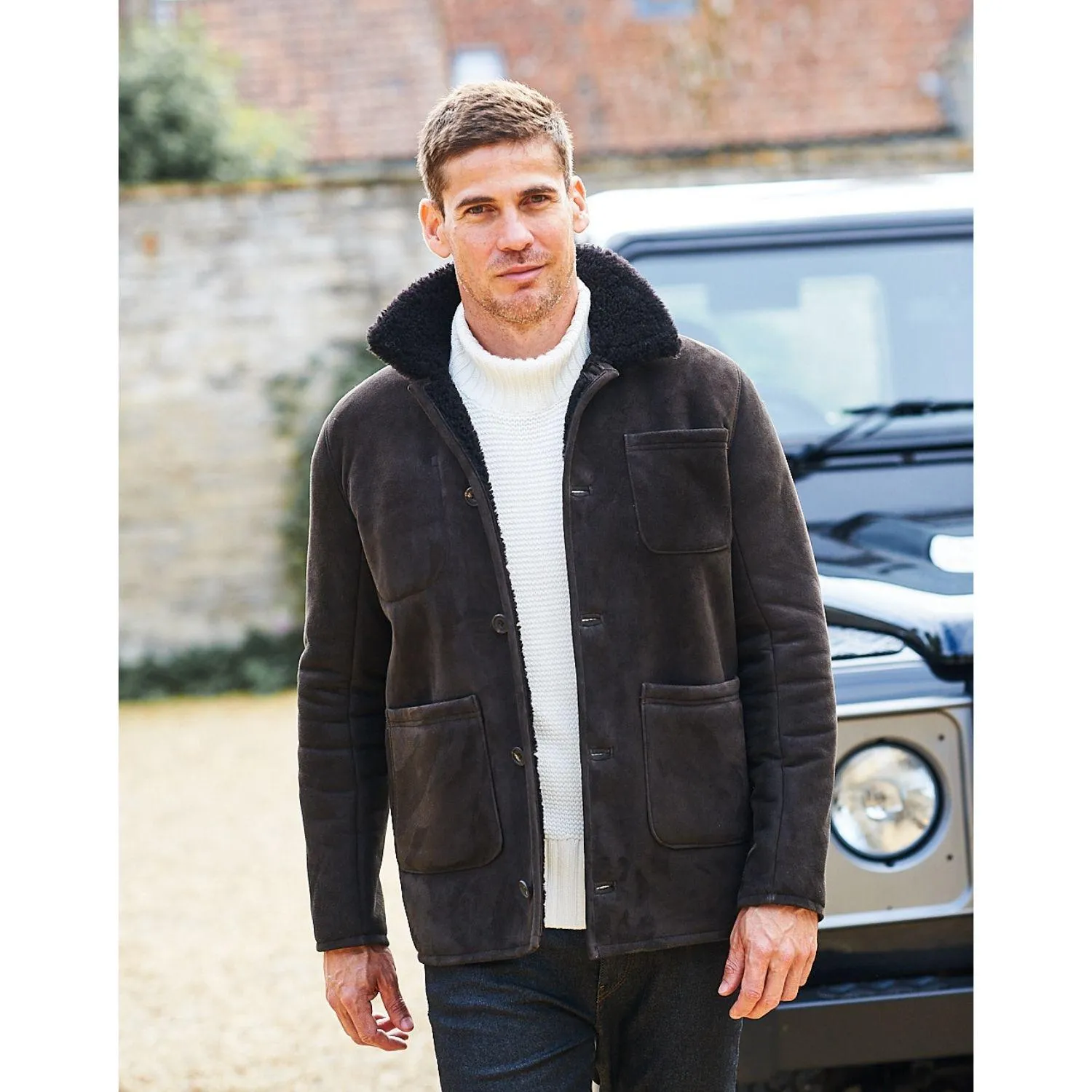 Owen Barry Mens Cyrus Sheepskin Jacket - Ebony