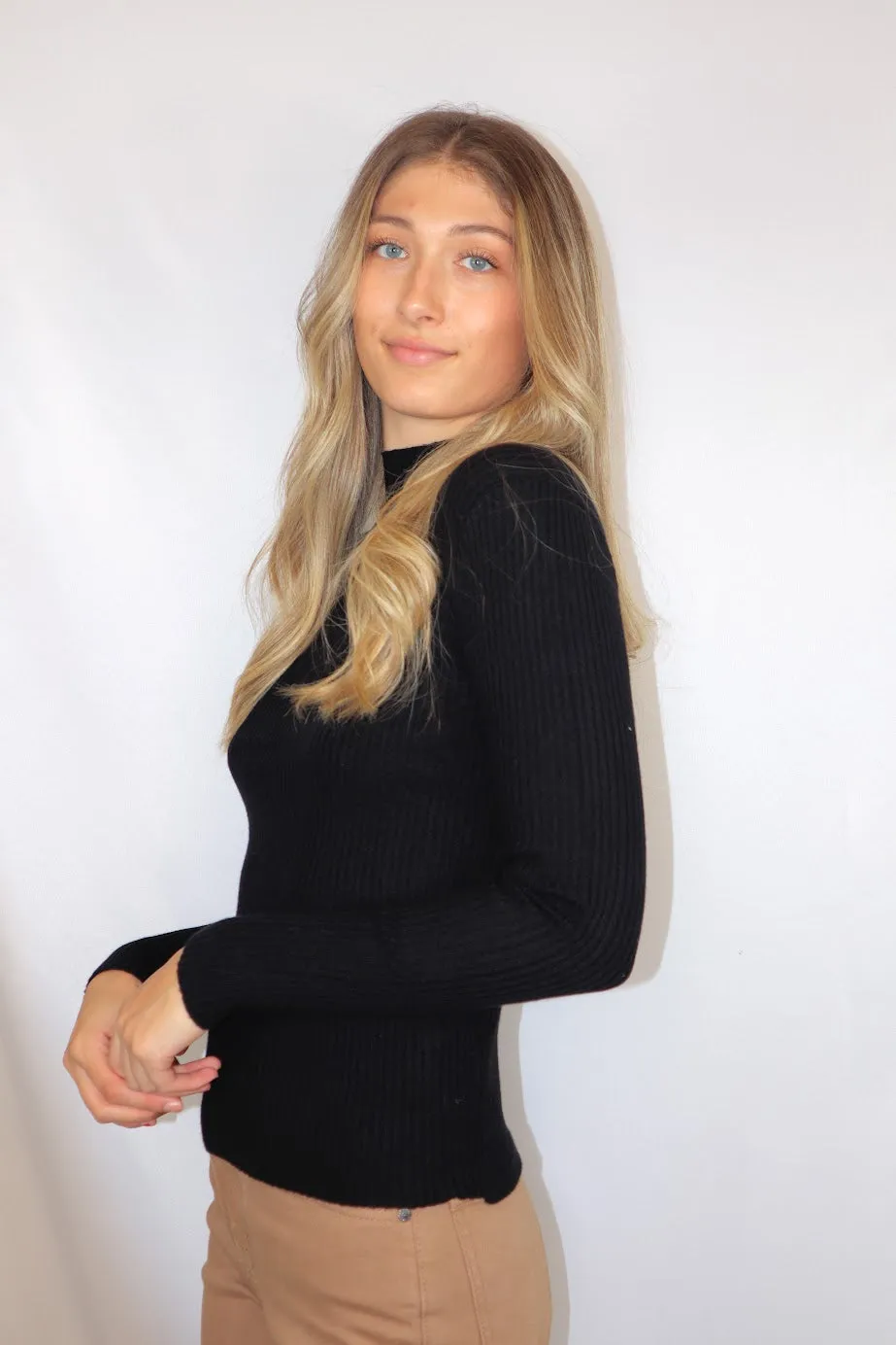 Paige Knit Turtleneck Black