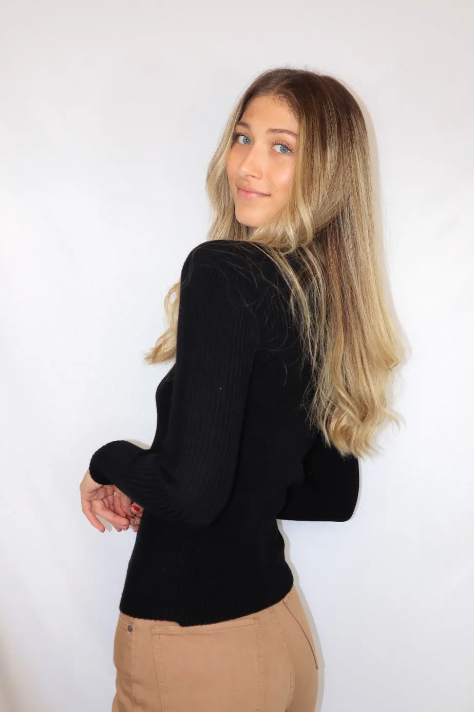 Paige Knit Turtleneck Black
