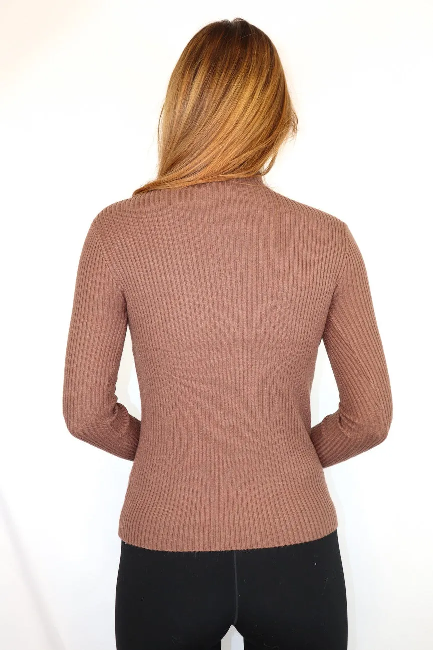 Paige Knit Turtleneck Mocha
