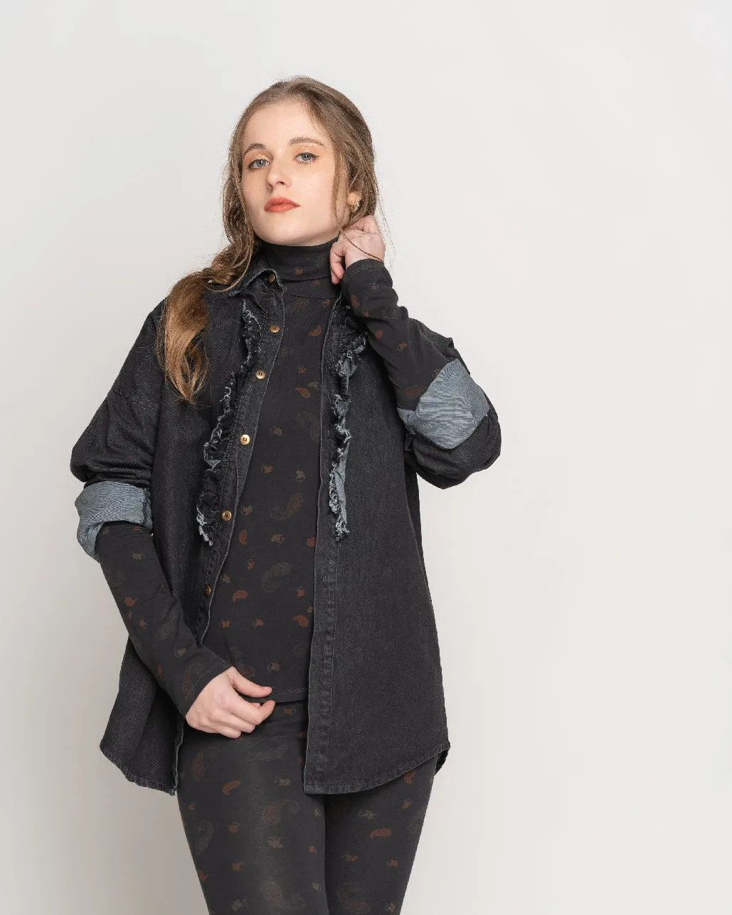 Paisley Long Sleeve Turtleneck Tee