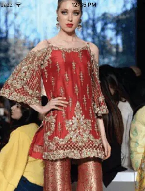 Pakistani Dulhan Suit In Beautiful Maroon Color Model# B 1818