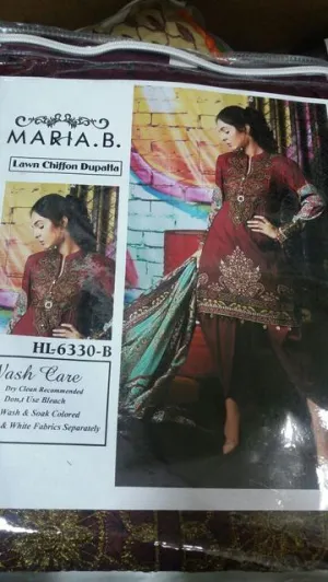 Pakistani Lawn Contrast Dupatta Dress by Maria. B - L 1152