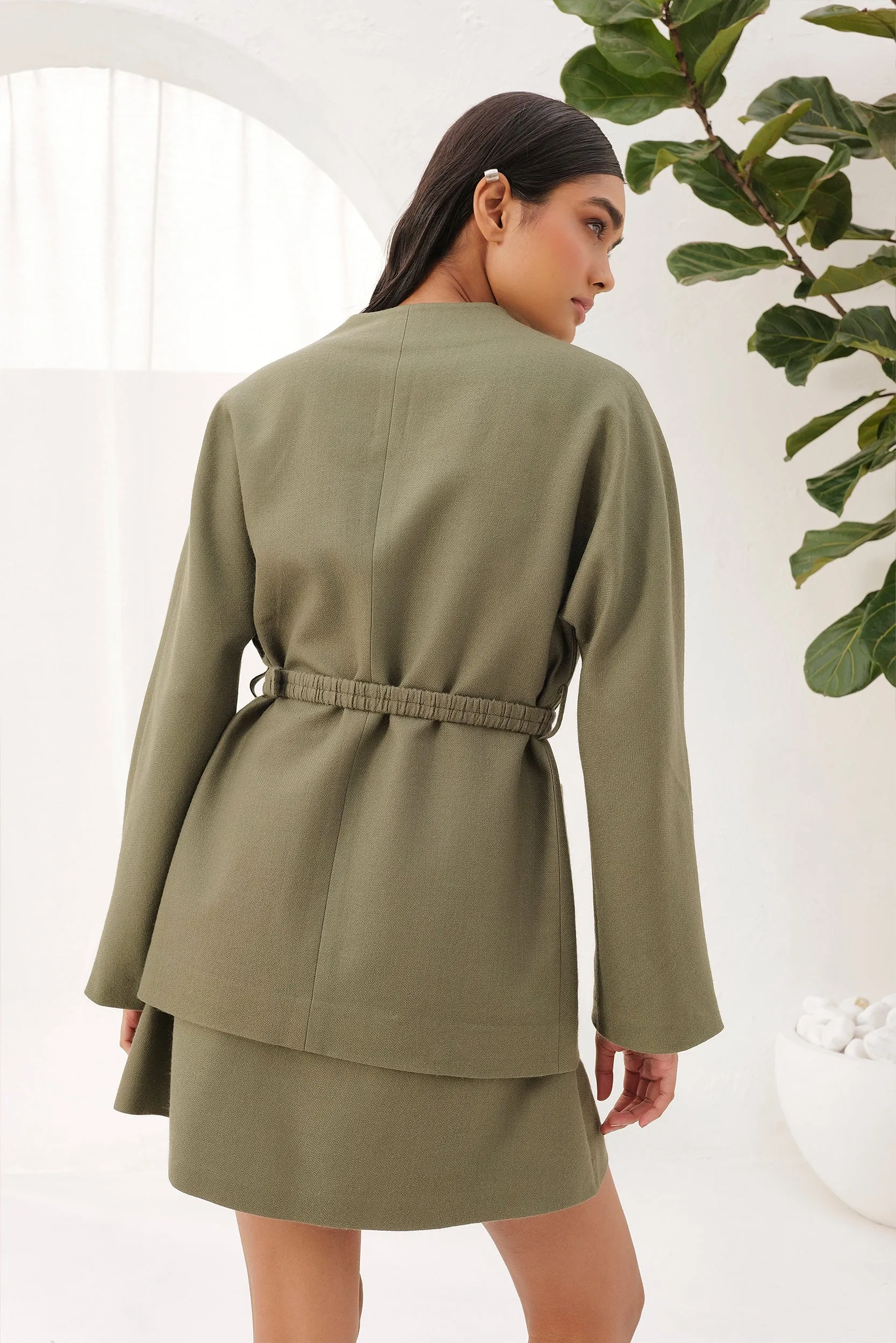 Paris Woollen Blazer - Jacket (Moss)