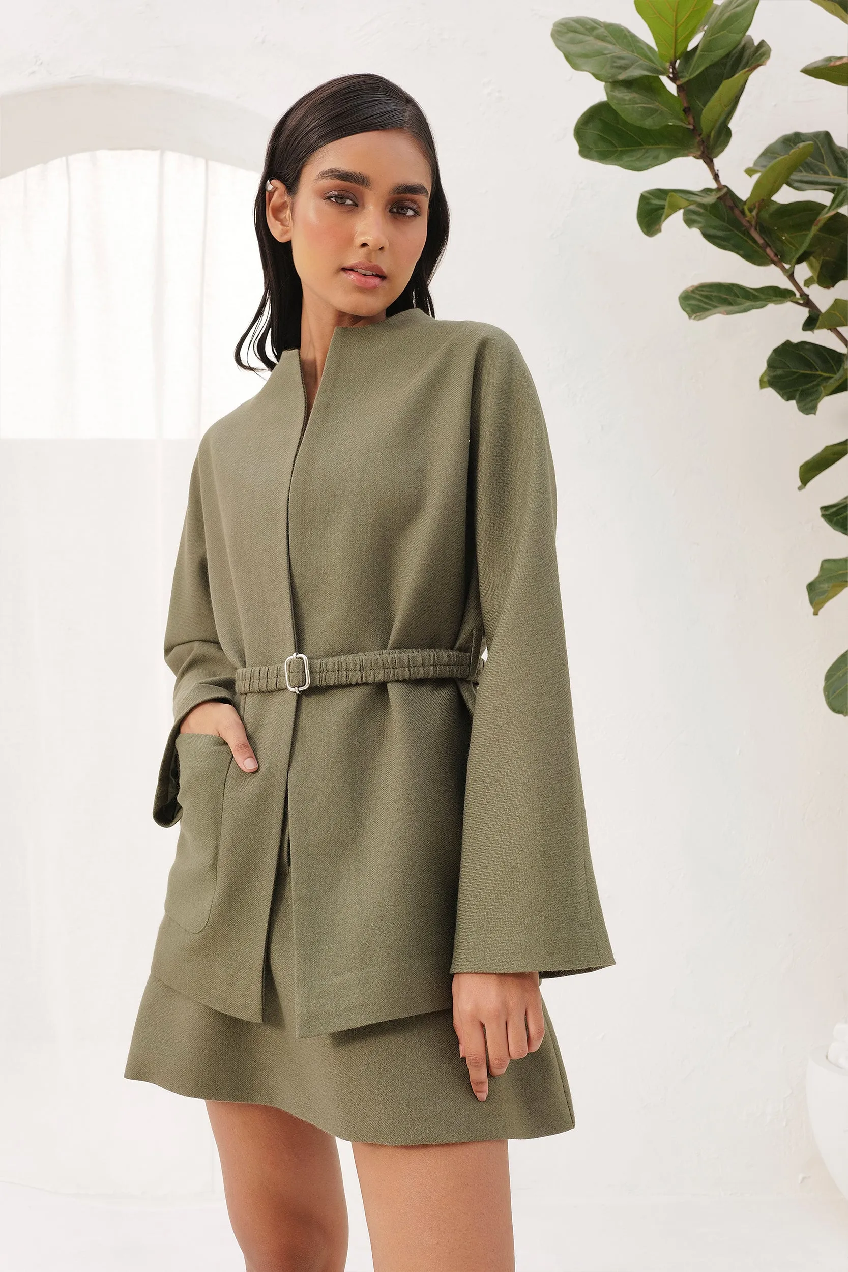 Paris Woollen Blazer - Jacket (Moss)