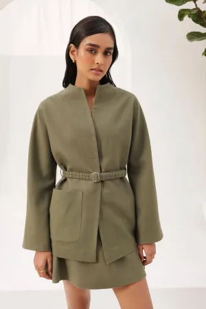 Paris Woollen Blazer - Jacket (Moss)