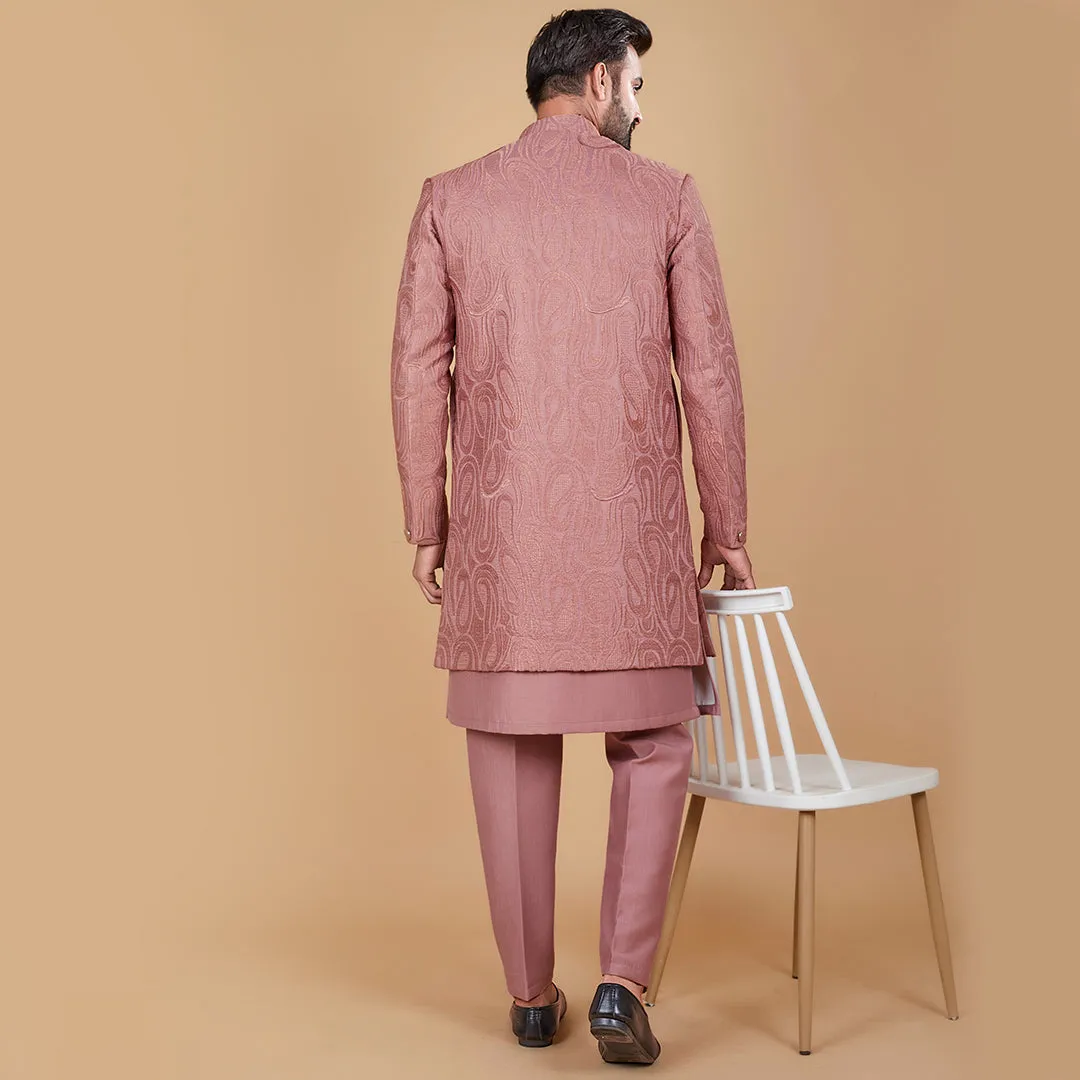 Peach Blossom  Indo-Western Kurta with Designer Jacket