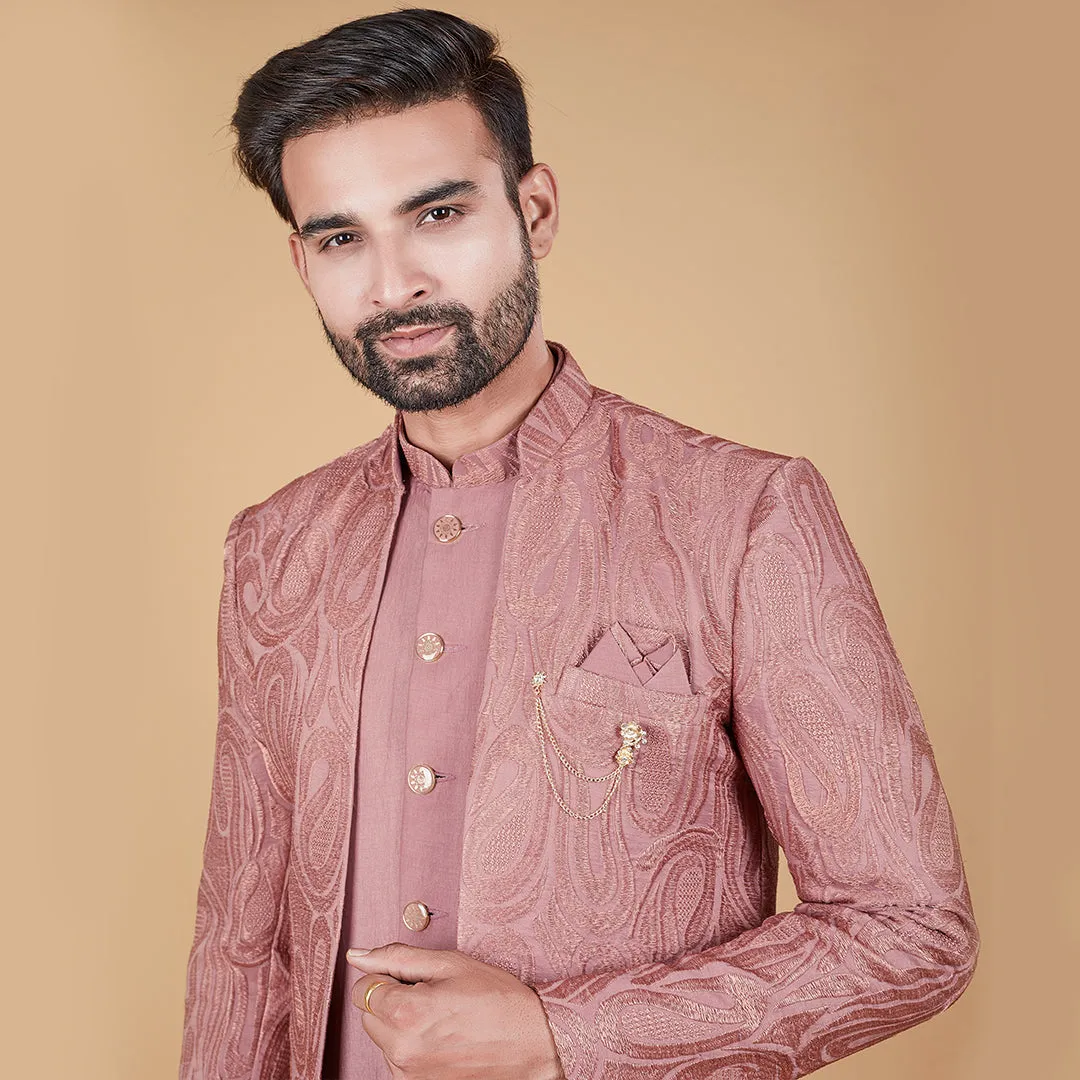 Peach Blossom  Indo-Western Kurta with Designer Jacket