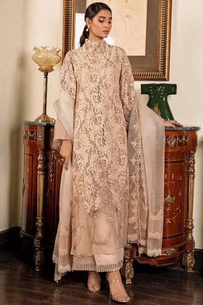 Peach Pakistani Party Dress Design Capri Kameez #PN552