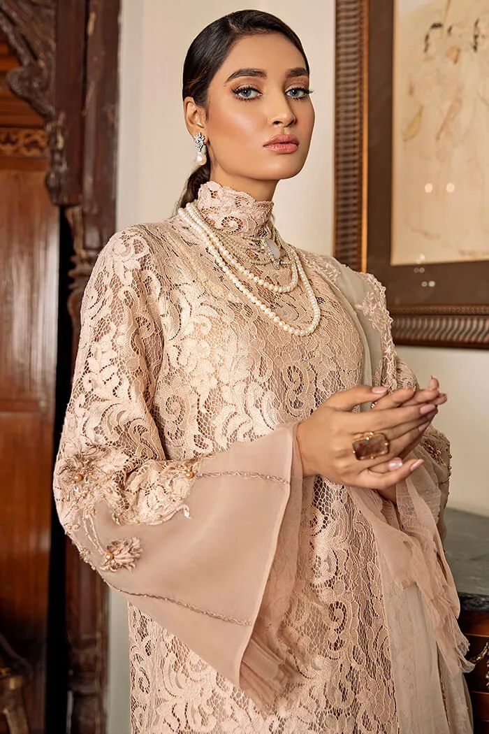 Peach Pakistani Party Dress Design Capri Kameez #PN552