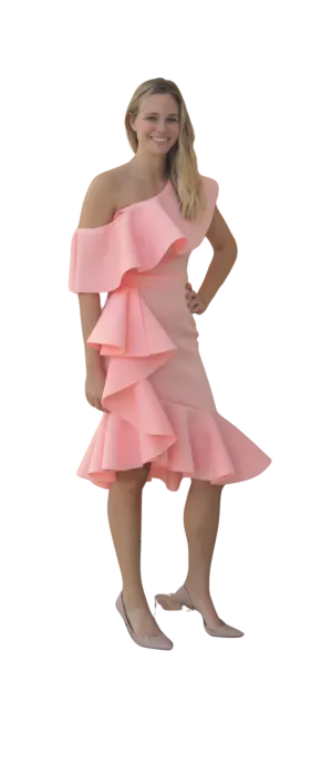 Peach Ruffle Dress