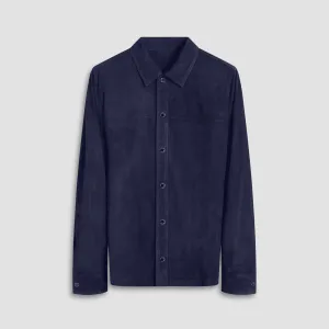 Perforated Suede Shirt Jacket