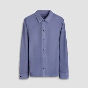 Perforated Suede Shirt Jacket