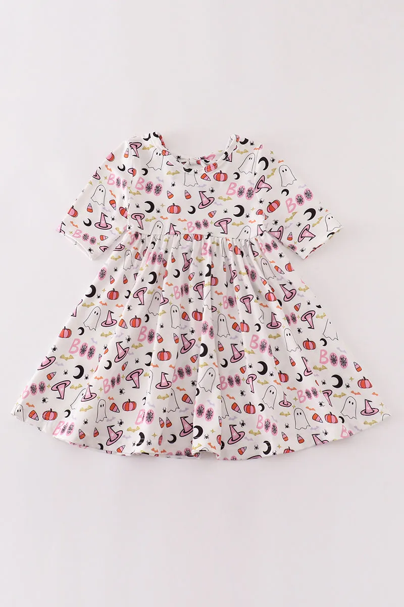 Pink Halloween Ruffle Dress