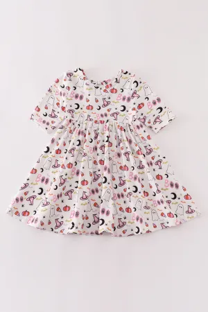 Pink Halloween Ruffle Dress