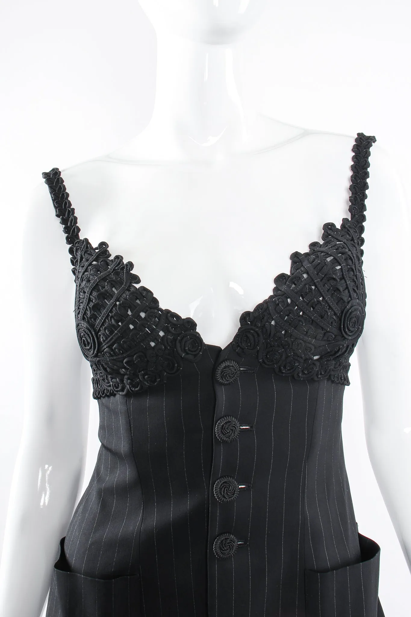 Pinstripe Bustier Bra Jacket