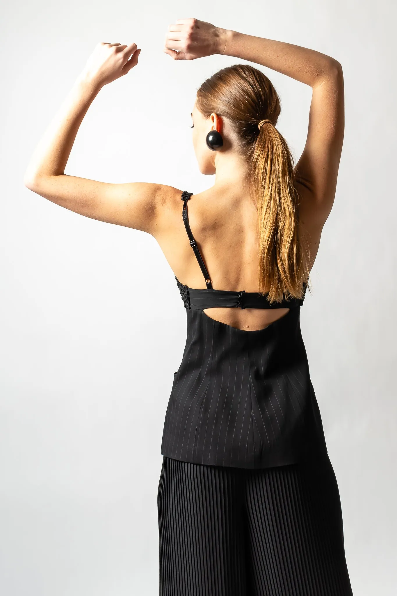 Pinstripe Bustier Bra Jacket