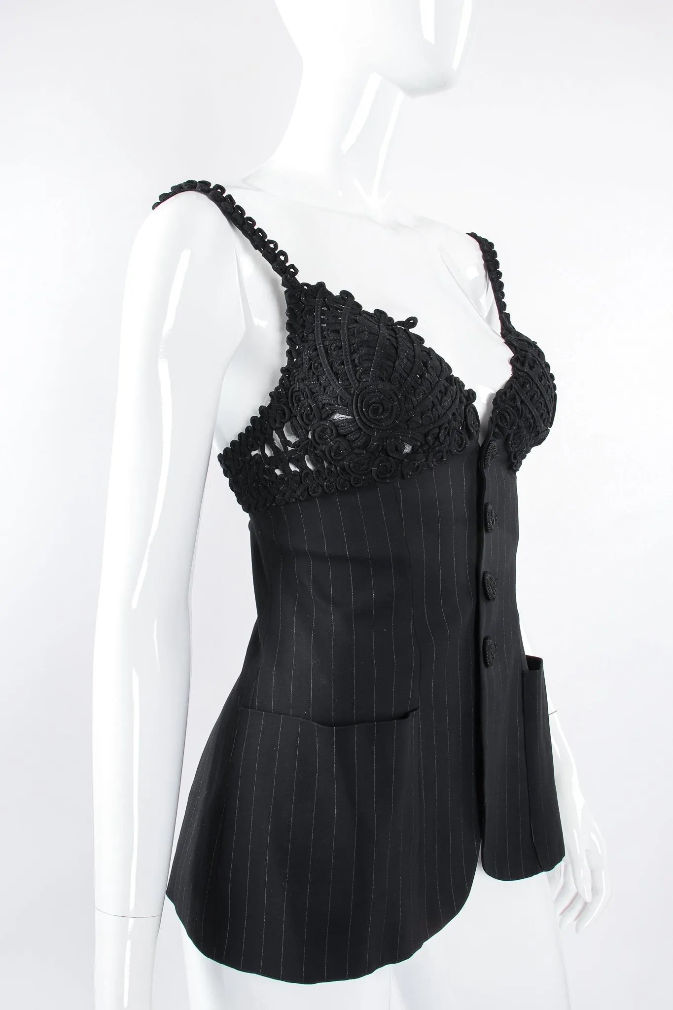 Pinstripe Bustier Bra Jacket