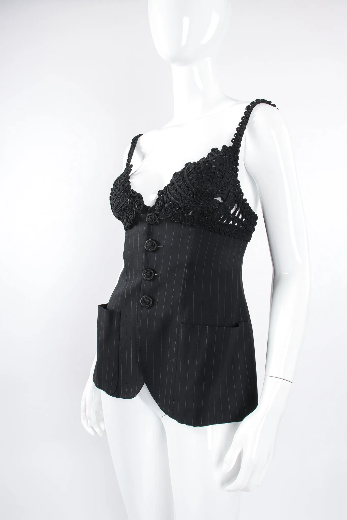 Pinstripe Bustier Bra Jacket