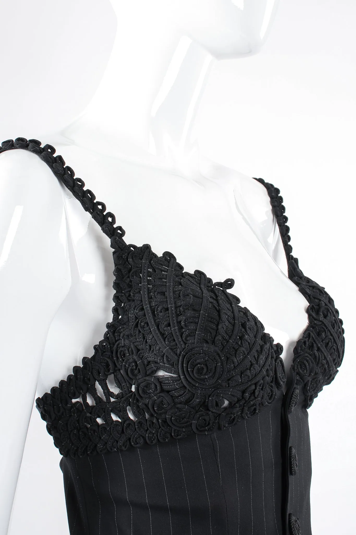 Pinstripe Bustier Bra Jacket