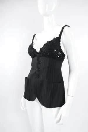 Pinstripe Bustier Bra Jacket