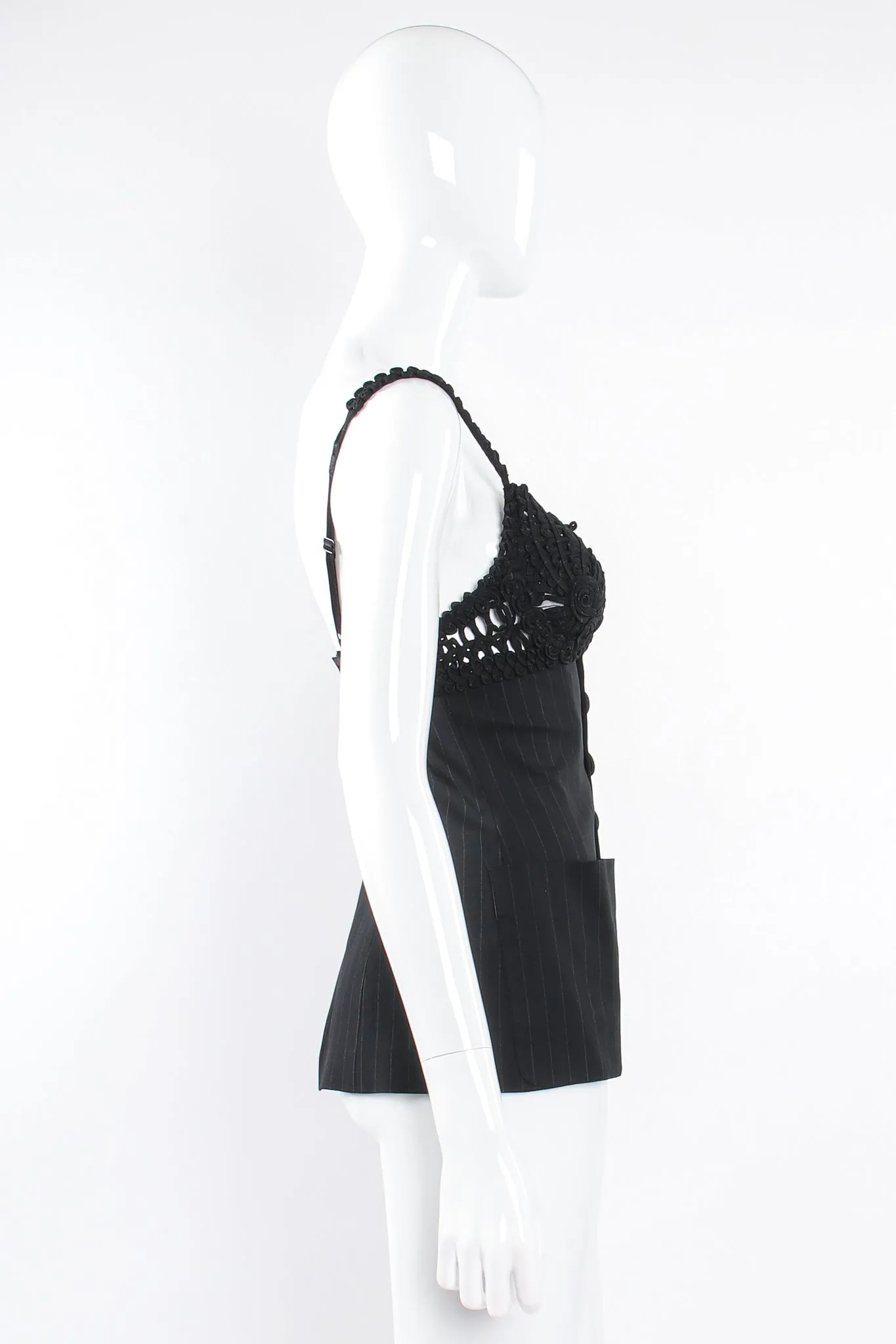 Pinstripe Bustier Bra Jacket