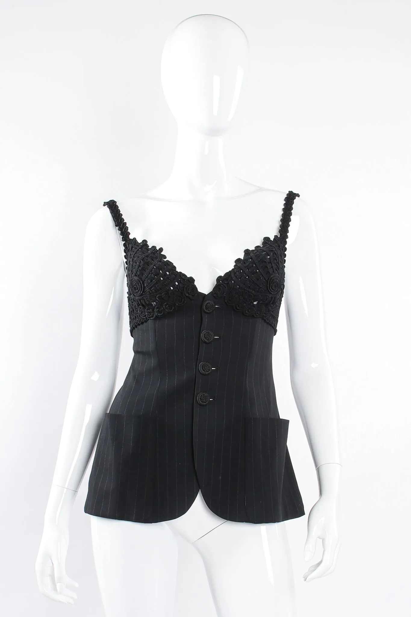 Pinstripe Bustier Bra Jacket