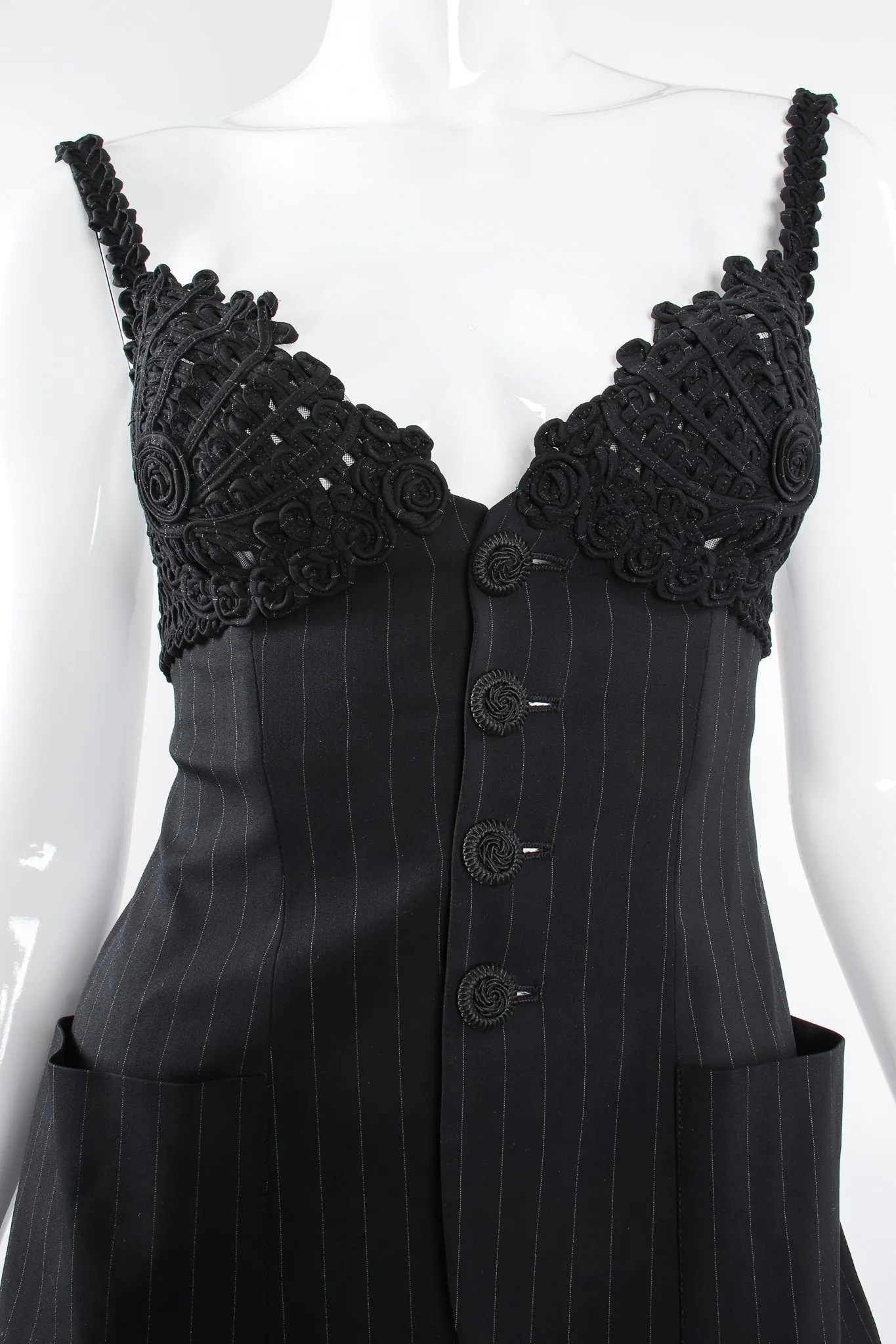 Pinstripe Bustier Bra Jacket