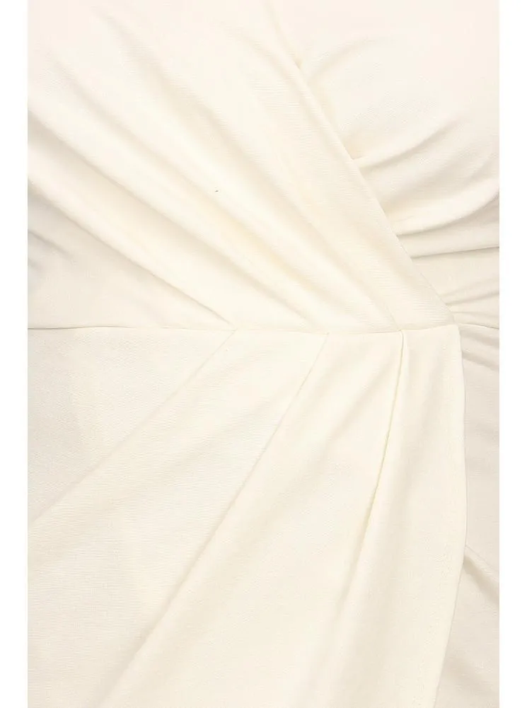 Plus Size Mesmerize In Pleats White Dress