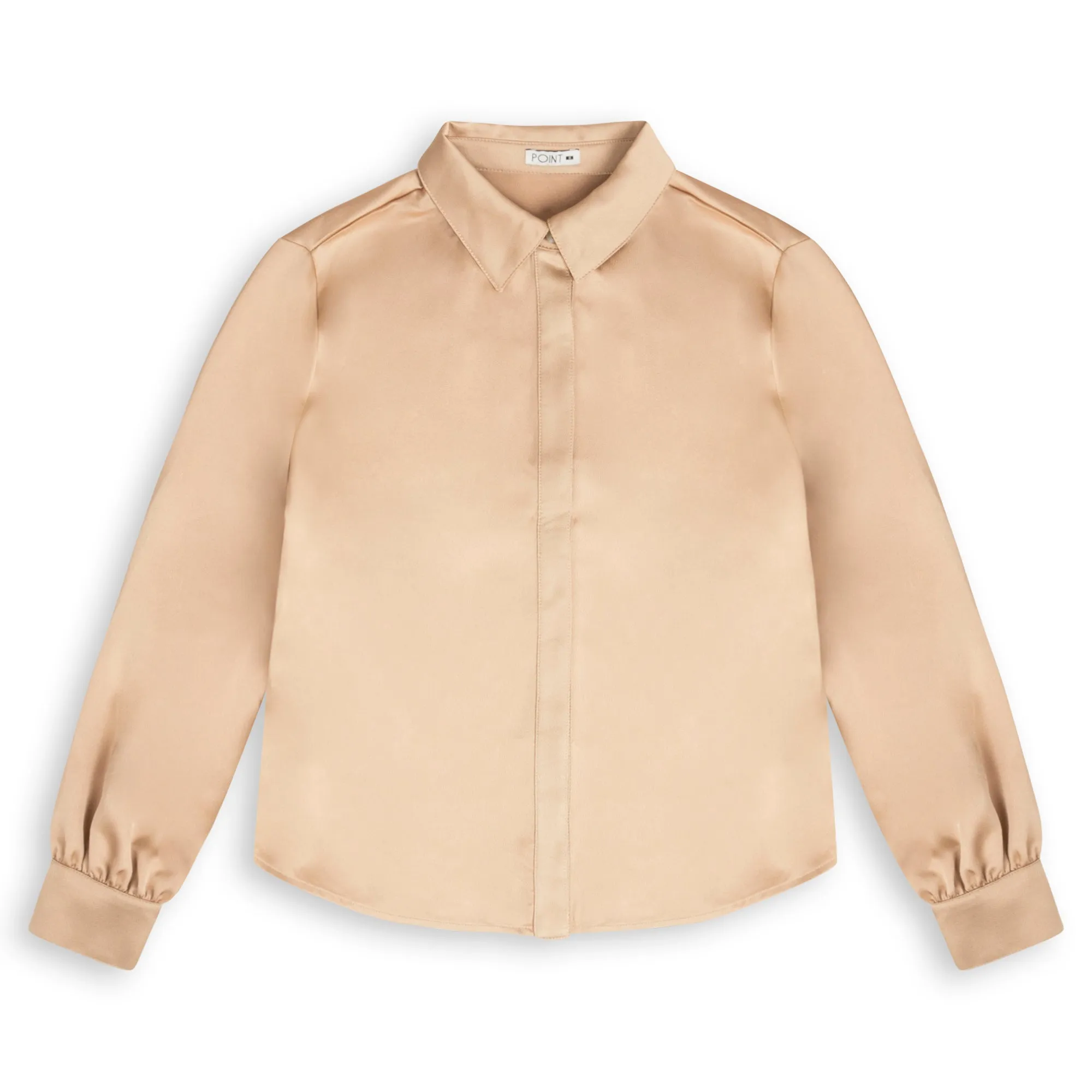 Point Satin Blouse in Stone