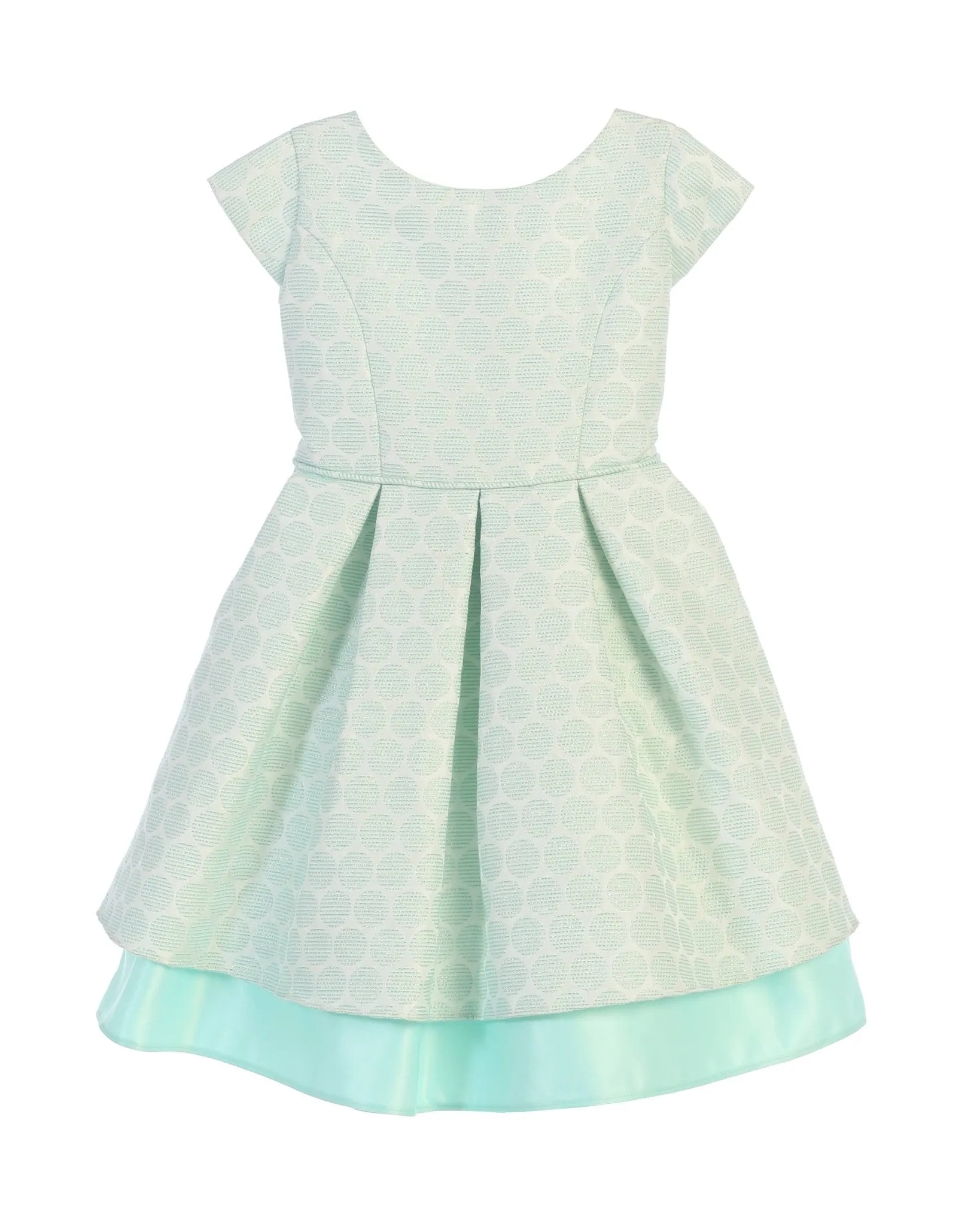 Polka Dot Pleated Dress - Mint