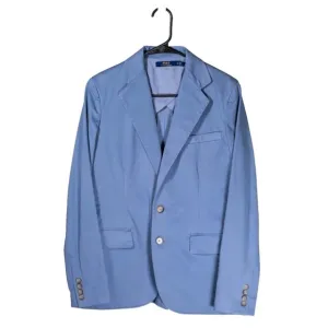 Polo Ralph Lauren Women's Blazer Blue Two Button Lined Career Work Suit Jacket 2