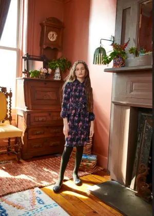 Porter Plisse Pleated Fower Dress