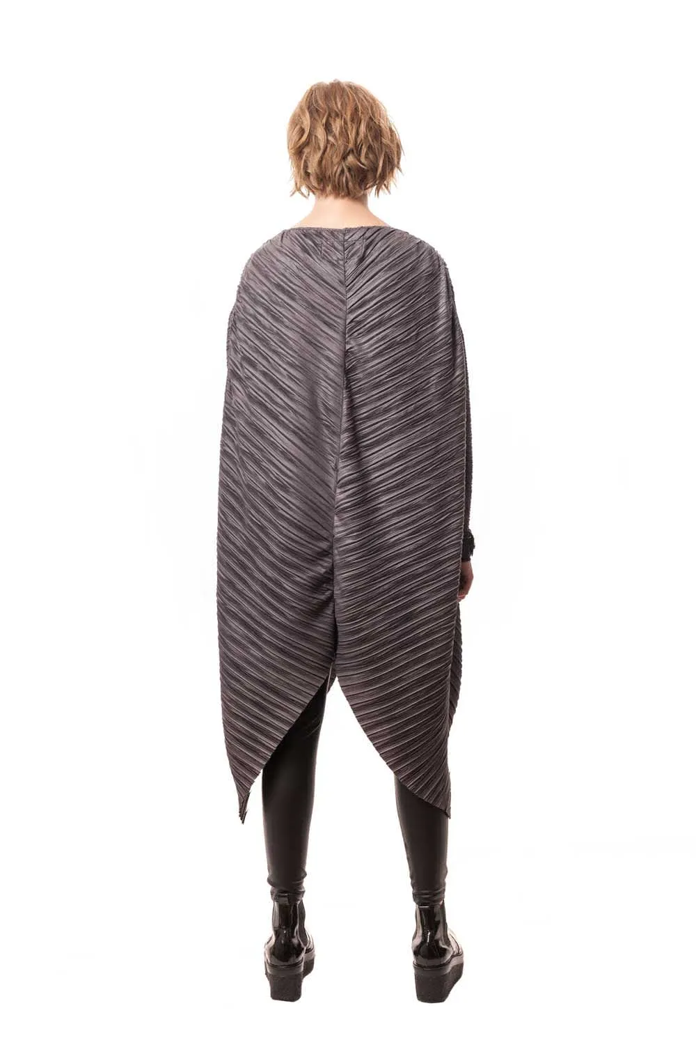 Praiano Oversized Pleated Poncho Dress