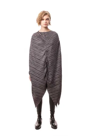 Praiano Oversized Pleated Poncho Dress